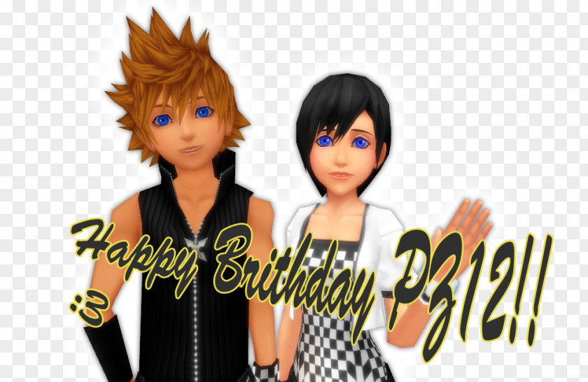 Happy Brithday Black Hair Animated Cartoon PNG