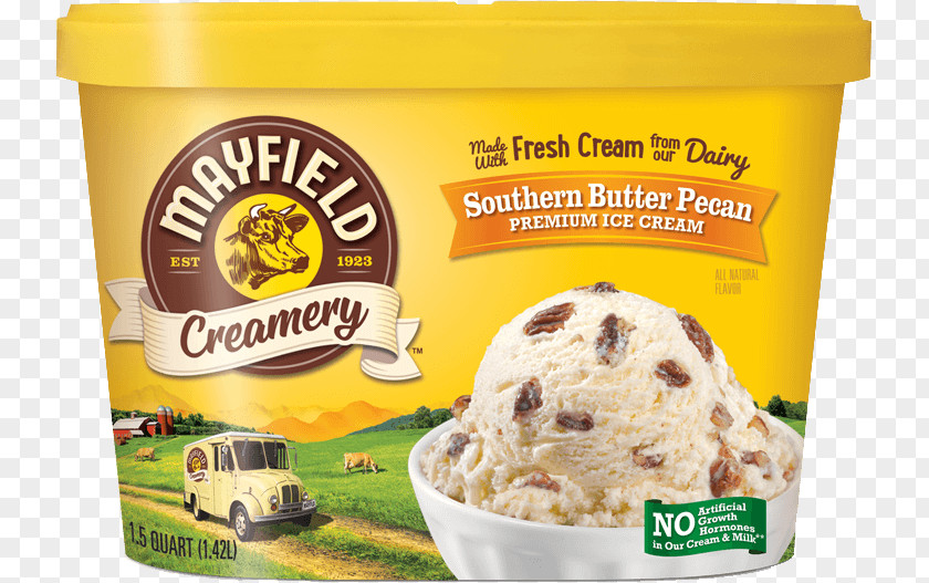 Southern Buttermilk Pie Ice Cream Milk Mayfield Dairy Moose Tracks PNG