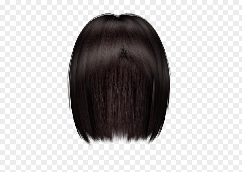 Bigotes Wig Layered Hair Step Cutting Brown PNG