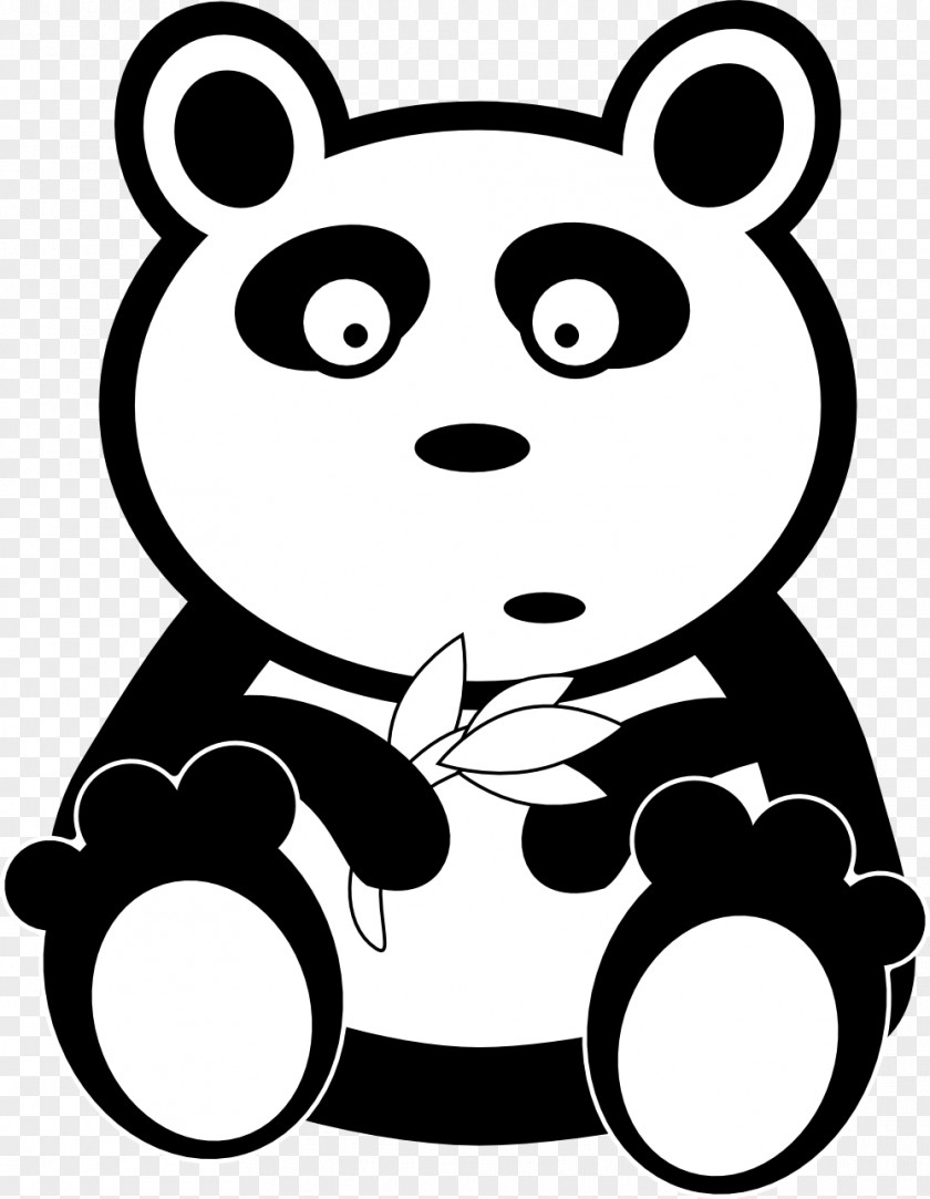 Line Art Animals Giant Panda Bear Red Clip PNG