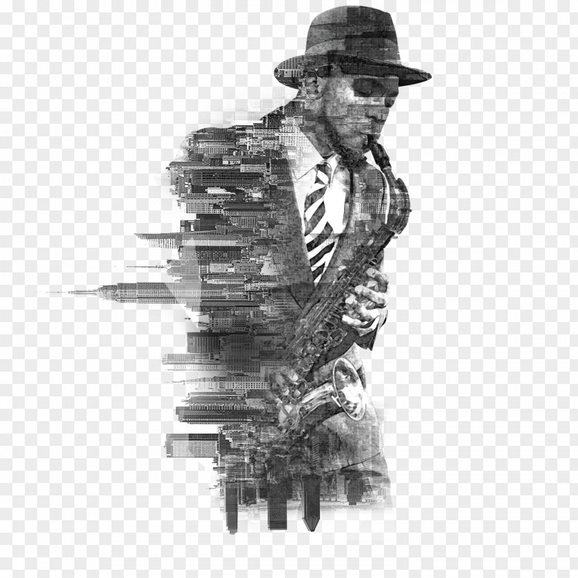 Smoking Men New Orleans Jazz & Heritage Festival Poster PNG