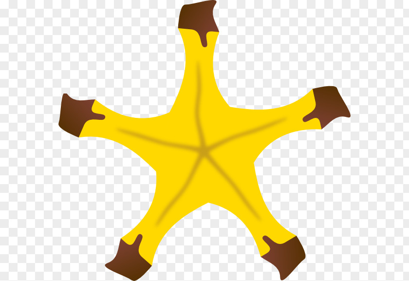 Banana Star Line Art Clip PNG