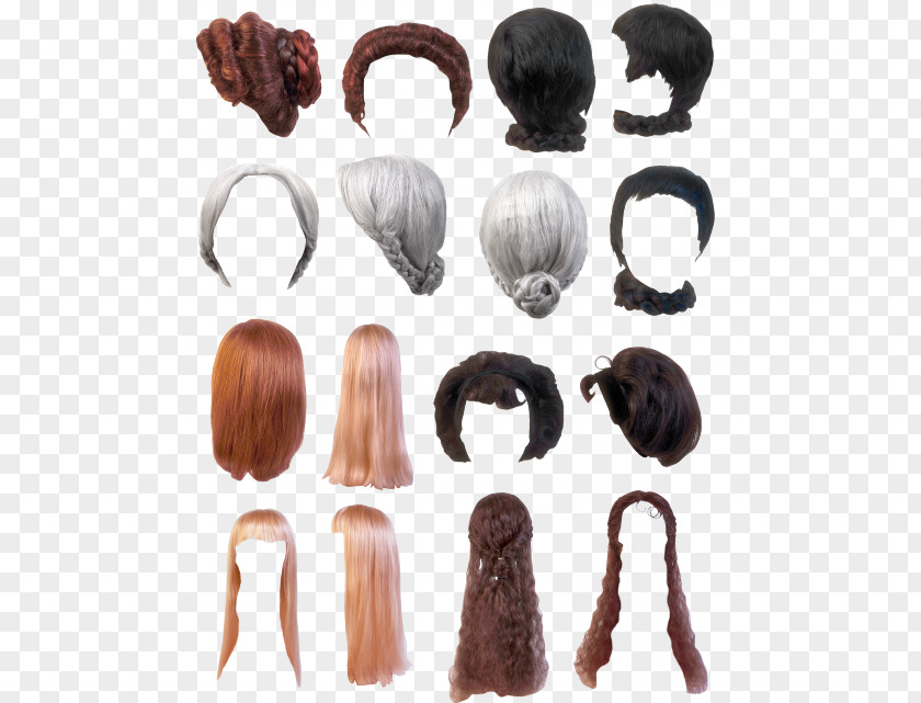 Hair Brush Set Effect Wig PNG