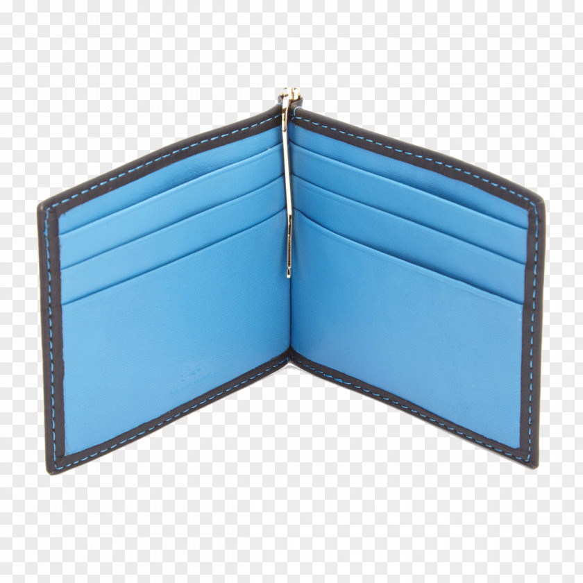 Genuine Leather Stools Wallet Money Clip Blue PNG