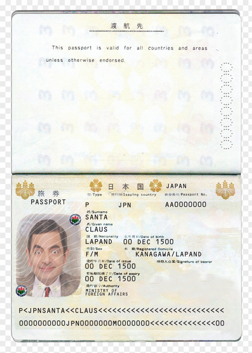 Passport Identity Document Japanese British Travel Visa PNG
