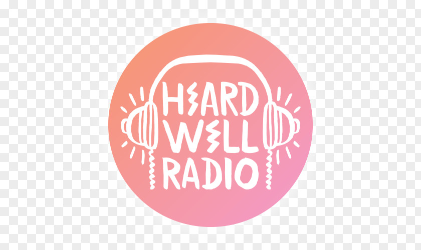 Pink Gradient Handwriting Style Radio Icon Microphone Headphones PNG