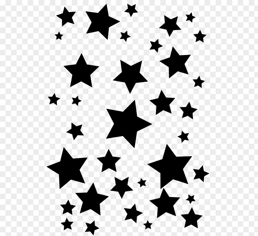 Silhouette Star Stencil Drawing PNG