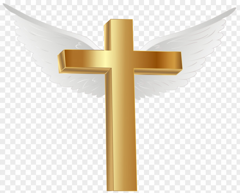 Gold Cross With Angel Wings Clip Art Image Lihir Island Computer File PNG
