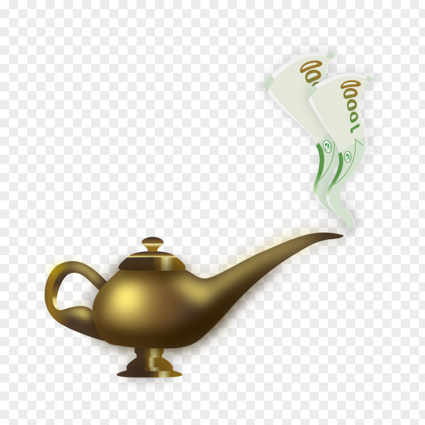 Golden Teapot Banknote Euclidean Vector PNG