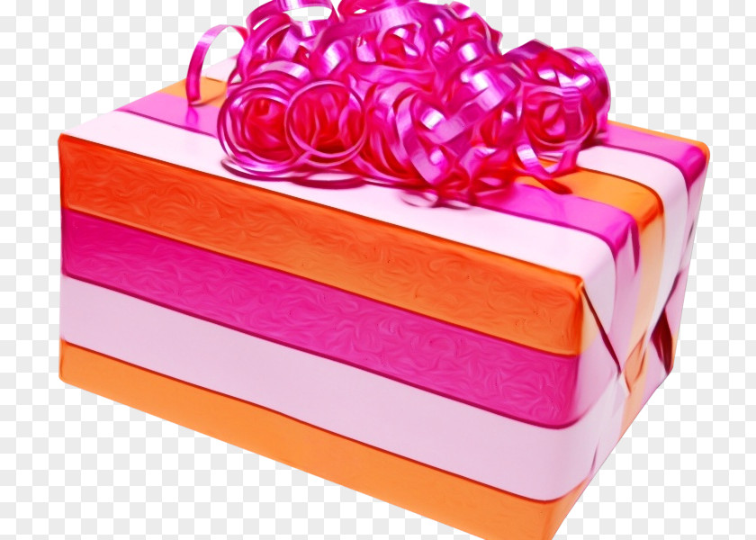 Magenta Party Favor Birthday Gift Box PNG