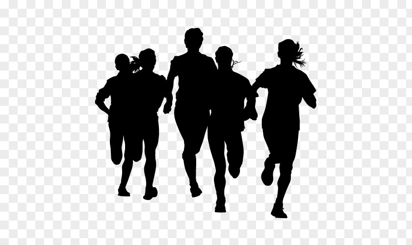 Silhouette Running Sprint Marathon PNG