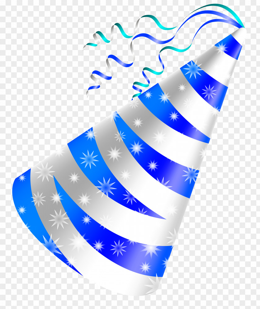 White And Blue Party Hat Clipart Image Birthday Cake Clip Art PNG