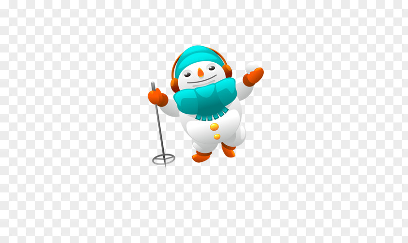 Creative Christmas Snowman Headphones Computer File PNG