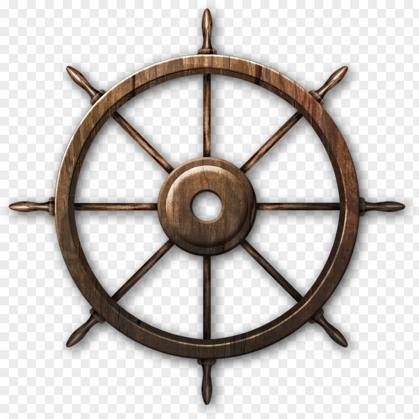 Nautical Ship's Wheel Steering Boat PNG