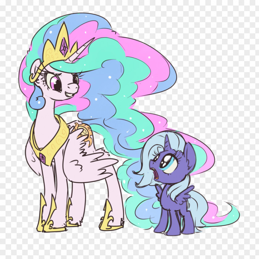 Celestia Magic Pony Princess Luna Horse Illustration PNG