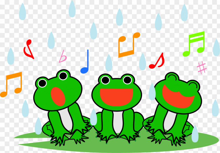 Singing Frog Song Choir East Asian Rainy Season Illustration PNG