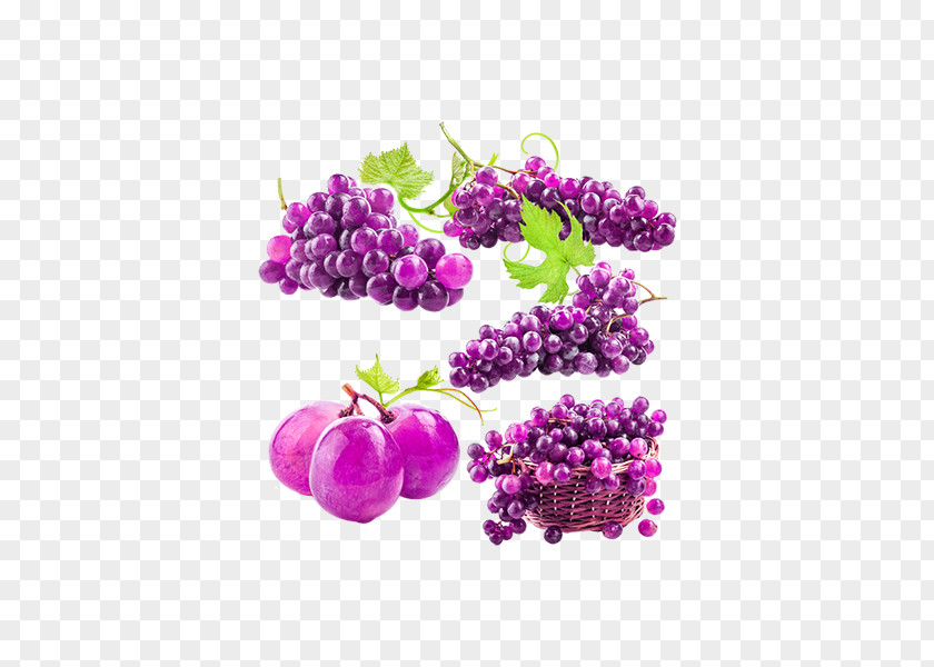 Purple Grape Fruit Kyoho Juice Wine Auglis PNG