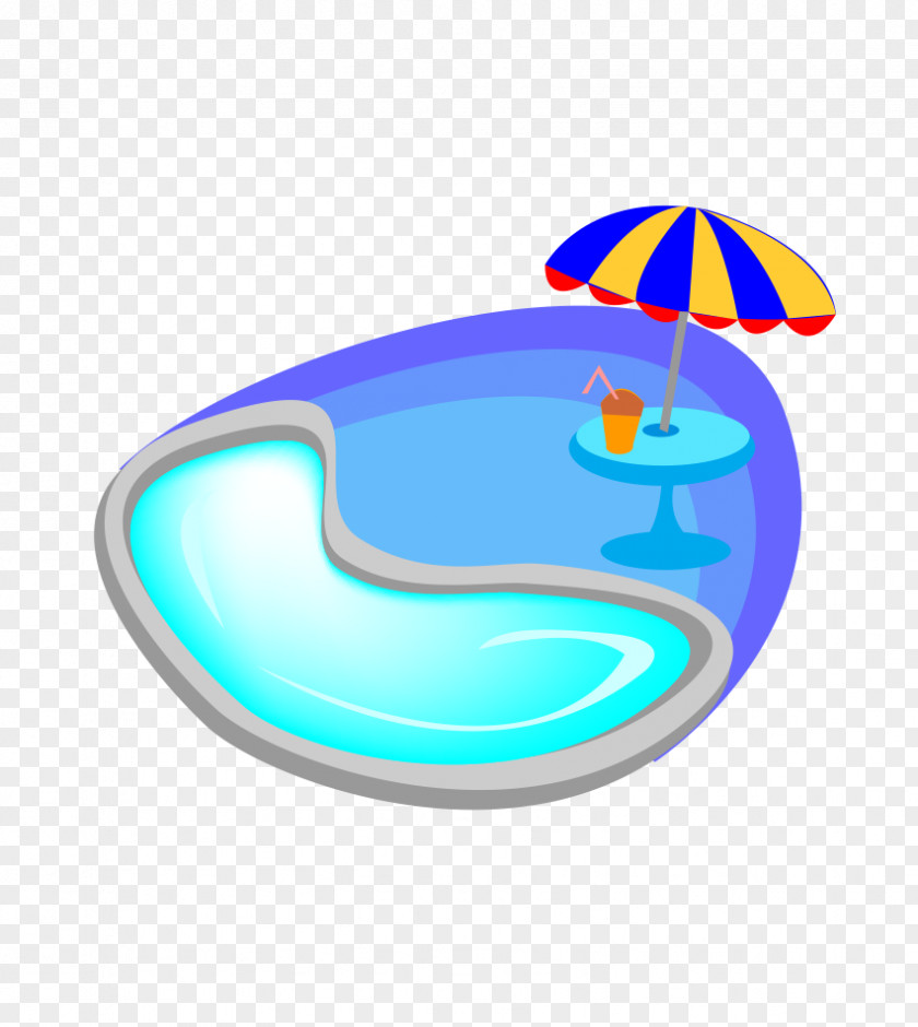 Cartoon Blue Swimming Pool PNG