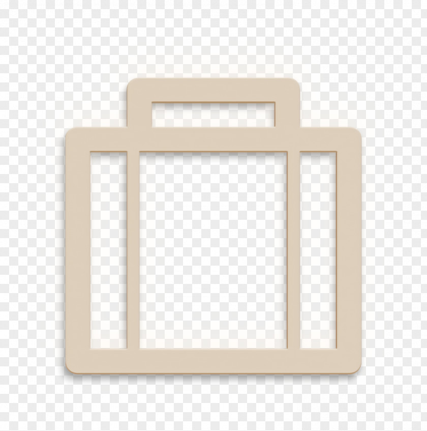 Rectangle Beige Briefcase Icon Job Office PNG