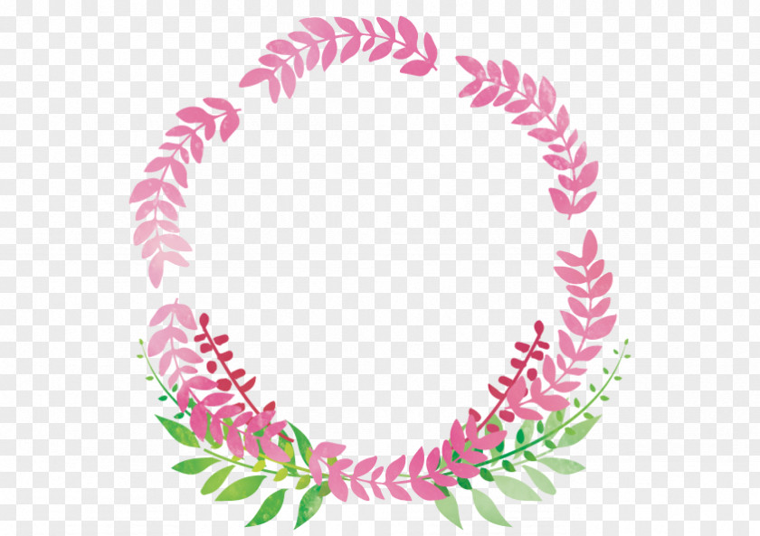Circle Frame Of Leaves. PNG