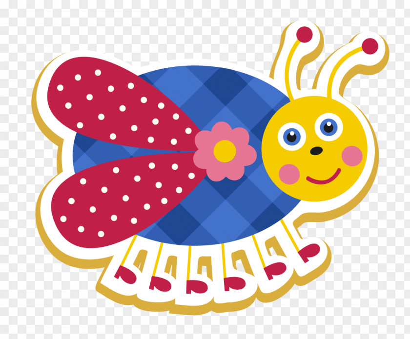 Colorful Cute Card Is Hard Working Bee Insect Euclidean Vector PNG