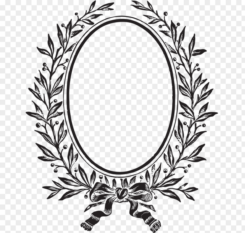 Oval Plant Leaf Wreath PNG