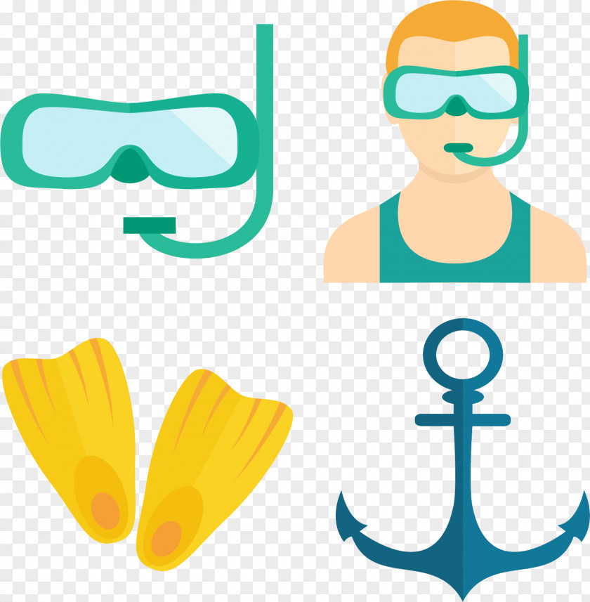 Professional Diving Athlete Underwater Free-diving Mask Clip Art PNG
