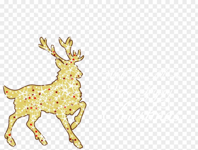 Vector Golden Deer Reindeer Christmas PNG