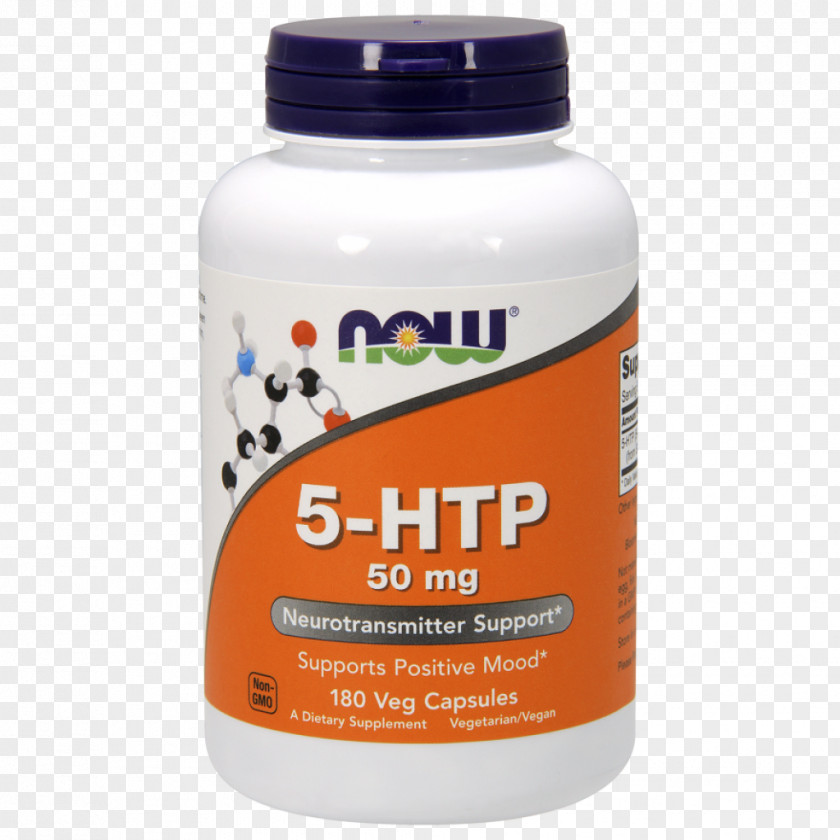 Health Dietary Supplement 5-Hydroxytryptophan Capsule NOW Foods Nutrition PNG