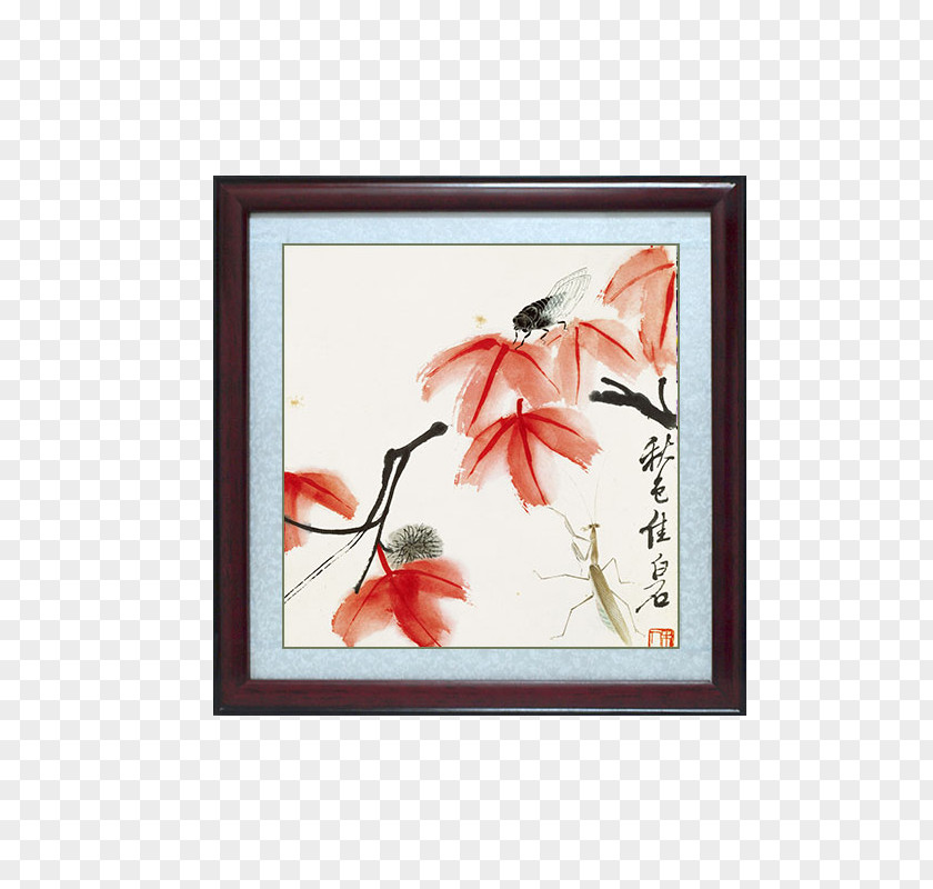 Home Retro Frame Likvidambra Taiwan And The Cicada Bird-and-flower Painting Ink Wash PNG