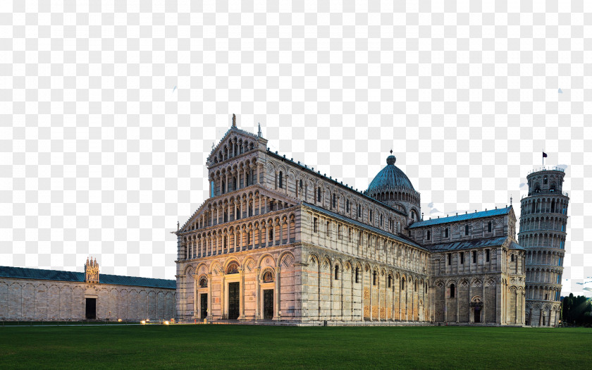 Italy Leaning Tower Of Pisa Three Cathedral Piazza Dei Miracoli Baptistery PNG