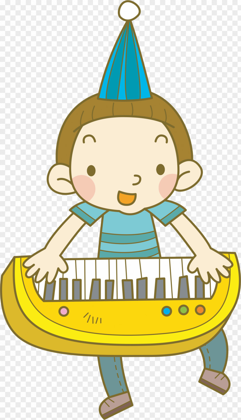 Hand-painted Keyboard Boy Drawing Cartoon Painting Piano PNG