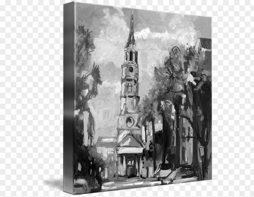 Painting Gallery Wrap Oil St Phillips Church Canvas PNG