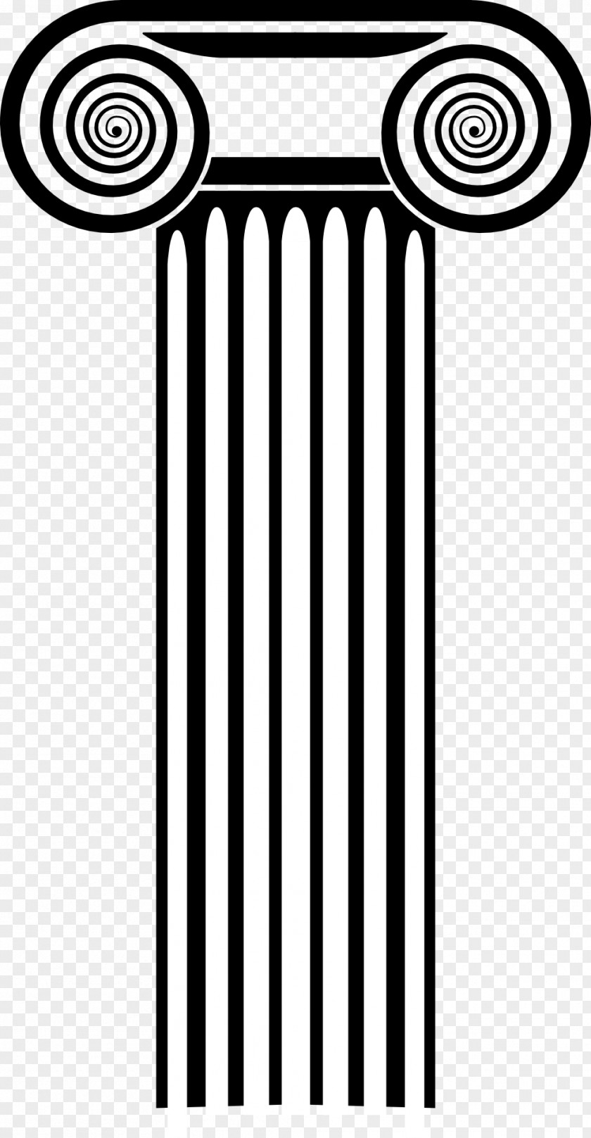 Black Lines Radio Ionic Order Column Doric Classical Clip Art PNG