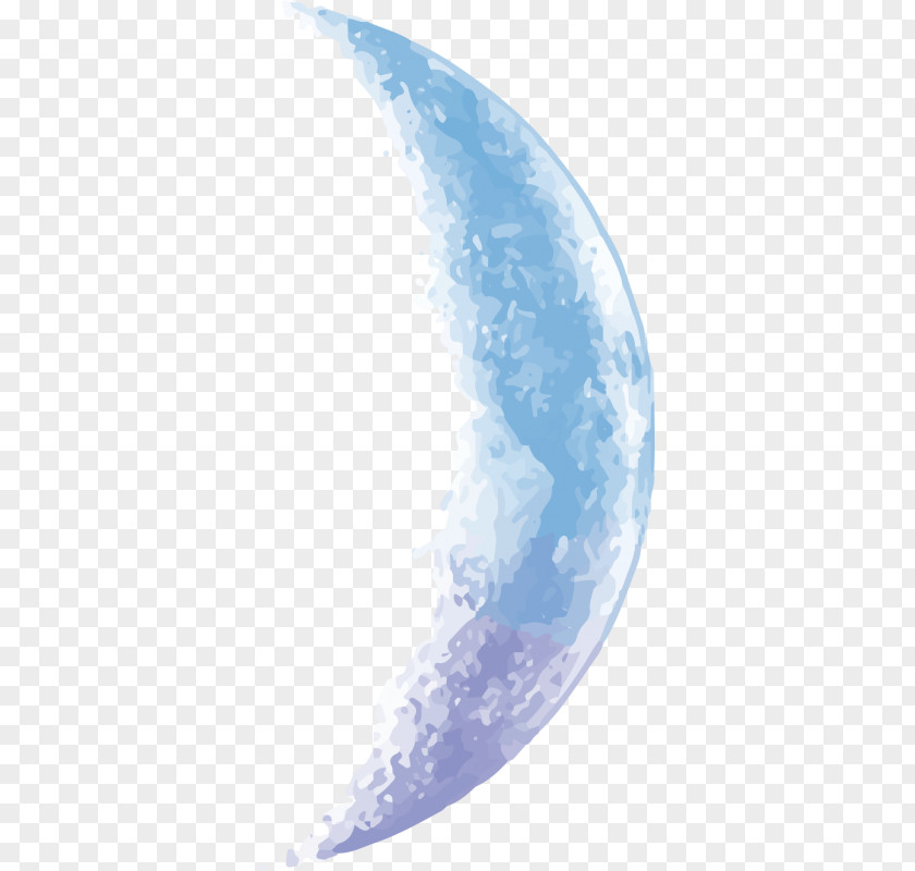 Moon Sticker Blue Color Painting PNG