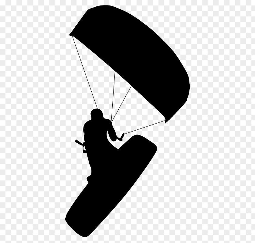 Parachuting Blackandwhite Kite Background PNG