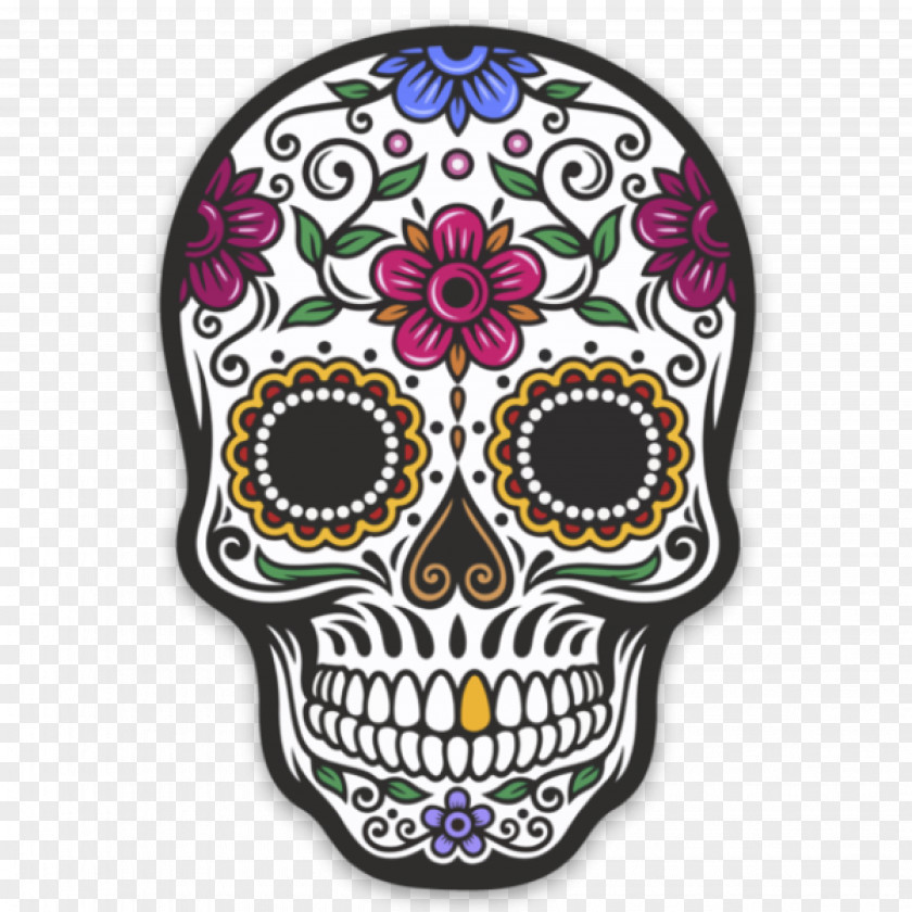 Skull Calavera Day Of The Dead Sticker Death PNG