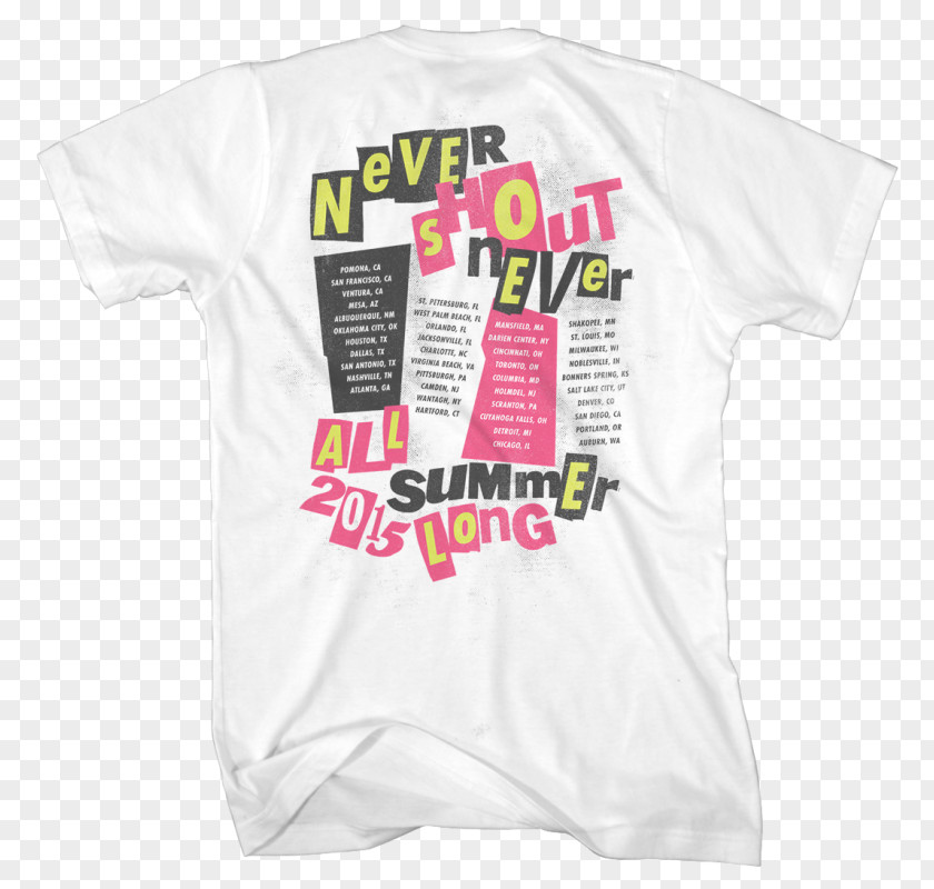 T-shirt Never Shout Sleeve Concert PNG