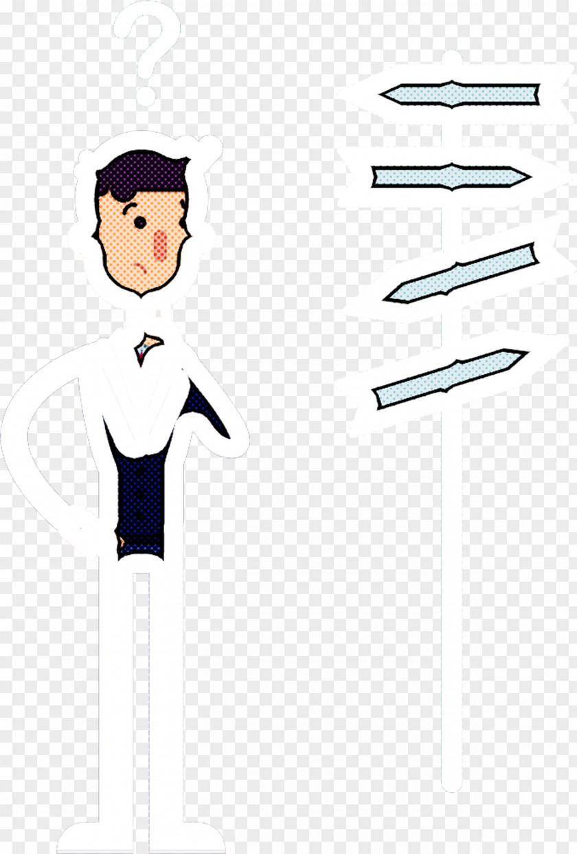 Cartoon Standing Male Line Hand PNG