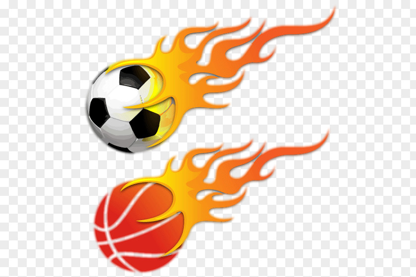 With A Fire Football Basketball Clip Art PNG