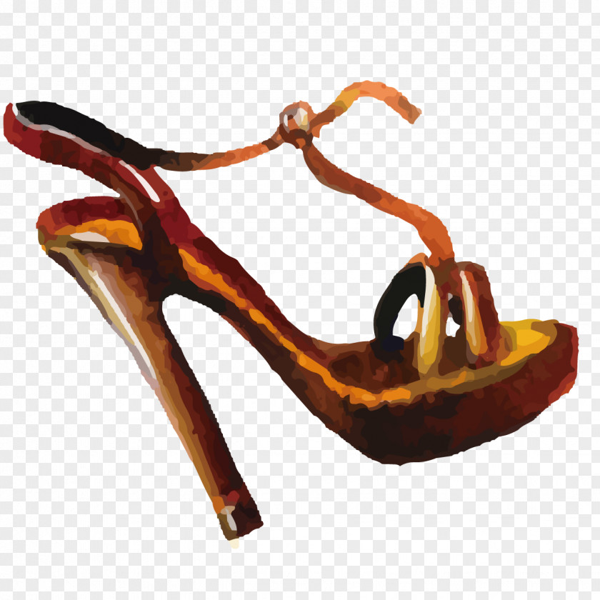 Painted Heels High-heeled Footwear Sandal Shoe PNG