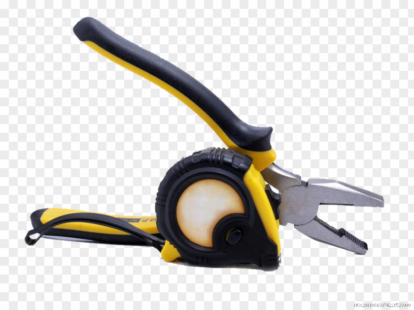 Pliers And Meter Stick Hand Tool PNG