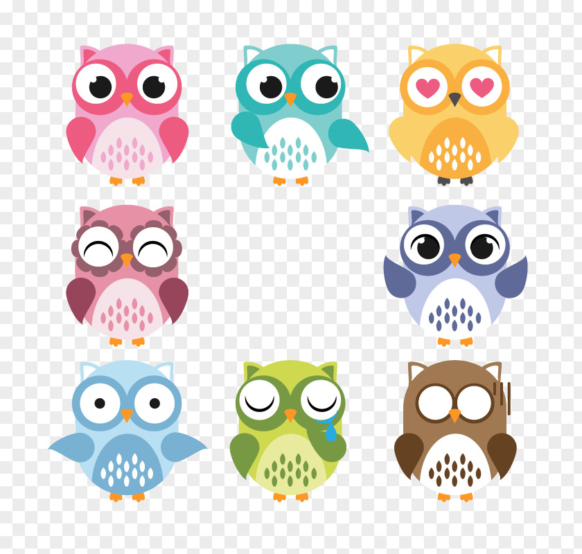 Vector Owl Q-version Illustration PNG