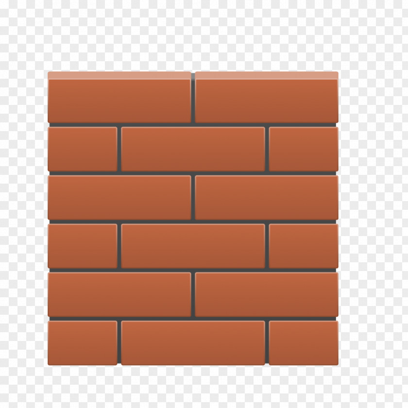 Cartoon Red Brick Wall Square Angle Material PNG