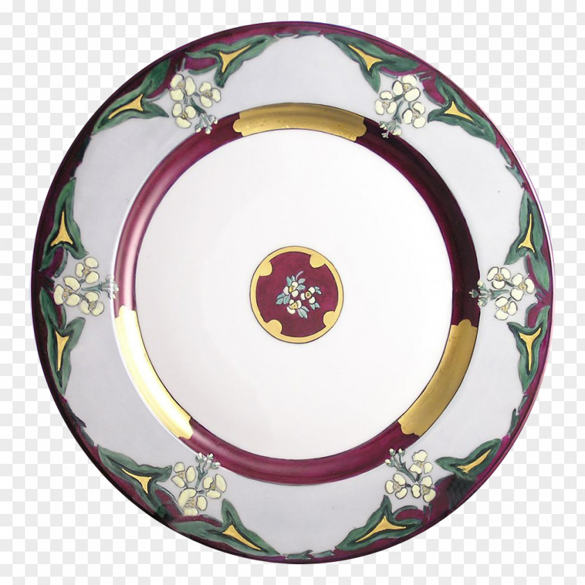 Plate Porcelain Tableware Charger Floral Design PNG