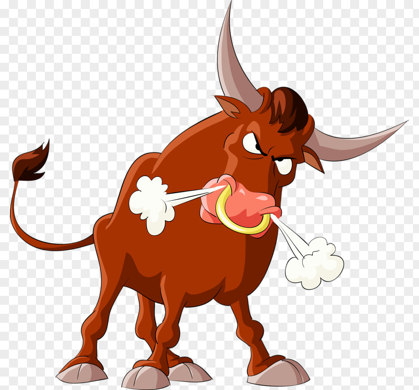 Angry Cow Bull Cattle Illustration PNG
