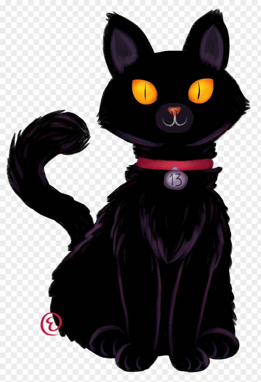 Friday 13th Black Cat Whiskers Dog Collar PNG