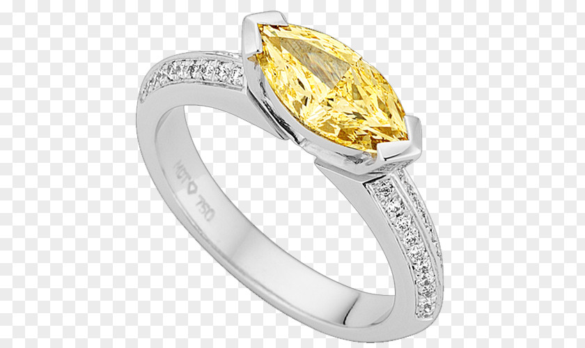 Yellow Shape Wedding Ring Body Jewellery Diamond PNG