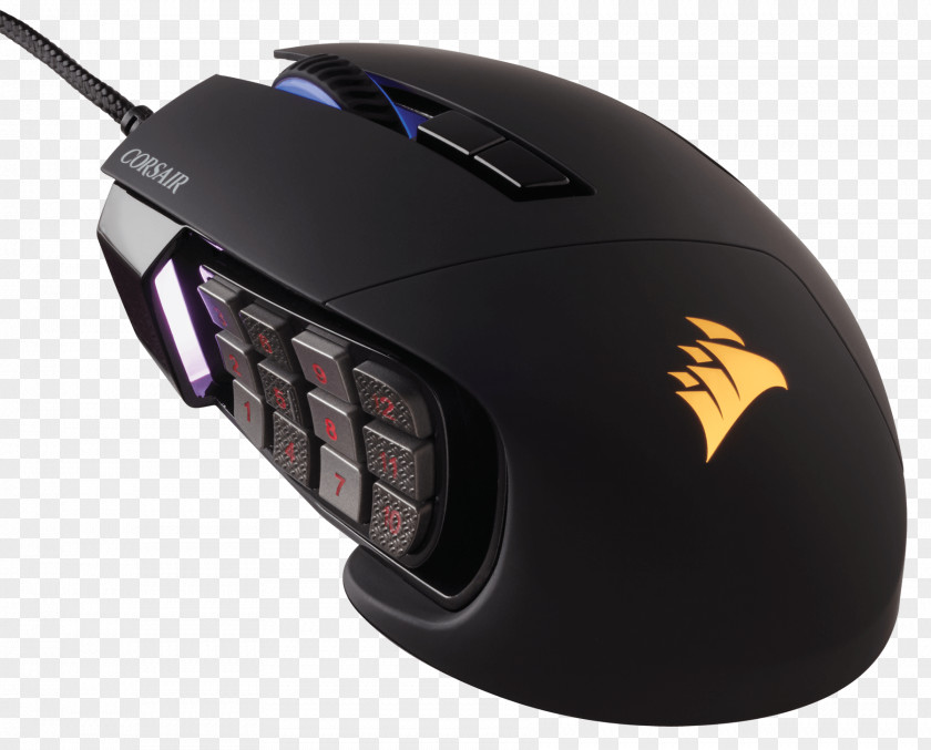 Computer Mouse Corsair Scimitar PRO RGB Gaming SCIMITAR MOBA/MMO Dots Per Inch Color Model PNG