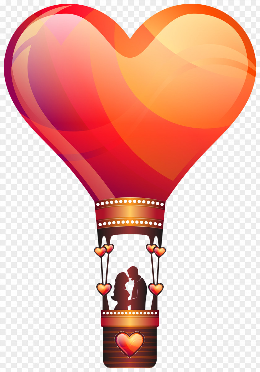 Love Hot Air Balloon Valentine's Day Romance PNG